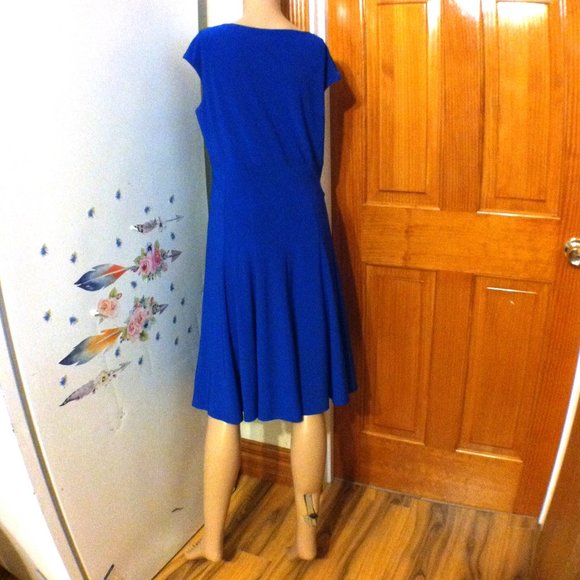 Lauren Ralph Lauren Royal Blue Surplice Dress - Picture 4 of 8